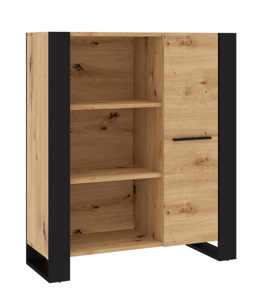 Regał NUKA J 90 cm dąb artisan czarny stojący 239858