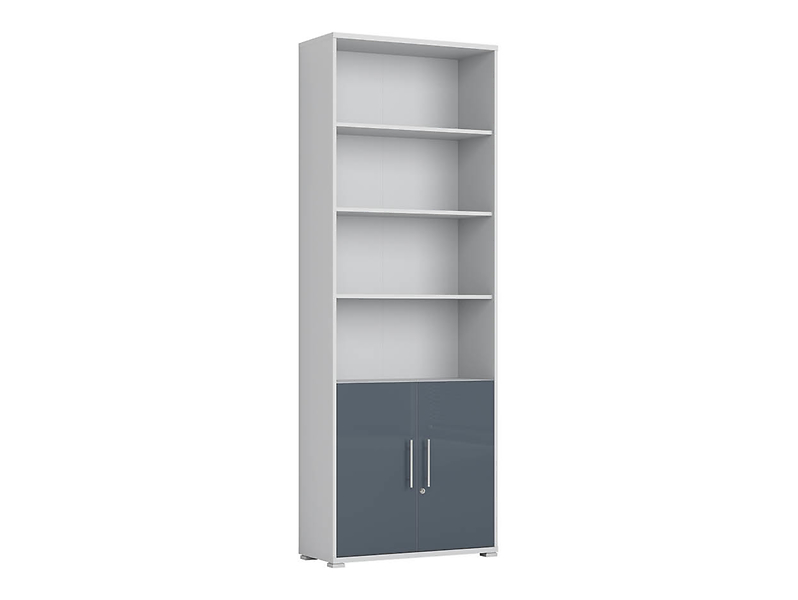 Regał Office Lux 79 cm z 2 drzwiami i 4 półkami jasny szary 15617
