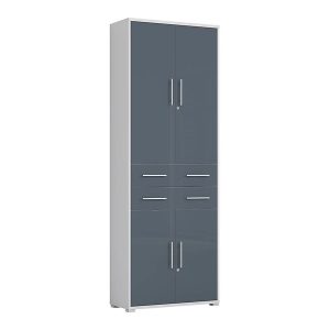 Regał Office Lux 79 cm z 4 drzwiami i 2 szufladami jasny szary 15618 Regał Office Lux 79 cm z 4 drzwiami i 2 szufladami jasny szary 15618