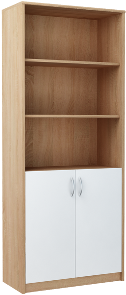 Regał Półzamknięty R007 Dąb Sonoma-Biały 180x74x35 cm Bestseller 570534