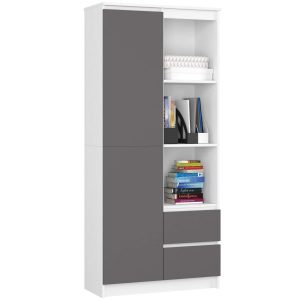 Regał R11 R80 1D 2Sz Clp Pk Biały / Szary 710400 Regał R11 R80 1D 2Sz Clp Pk Biały / Szary 710400