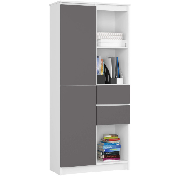 Regał R15 R80 1D 2Sz Clp Pk Biały / Szary 710397