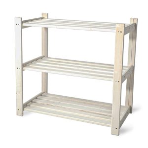 Regał r5 magazynowy drewniany 3 półki sosna biała 62cm 374274 Regał r5 magazynowy drewniany 3 półki sosna biała 62cm 374274