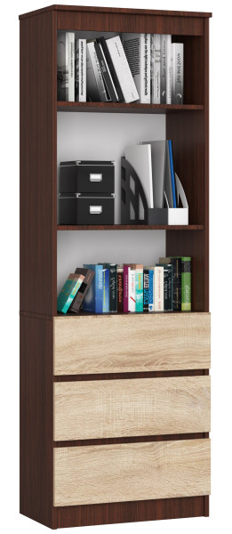 Regał R60 Wenge, Dąb Sonoma 60x35x180 cm 303421