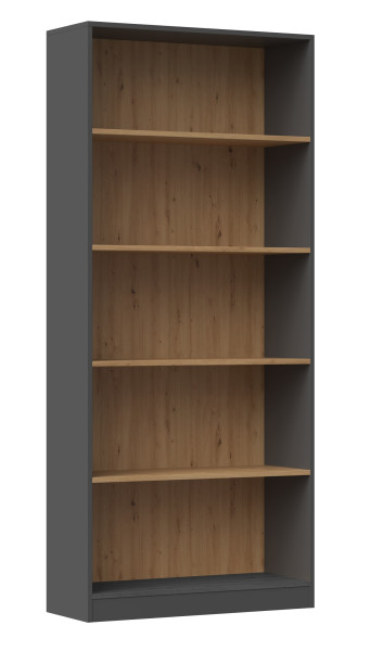 Regał R80 80cm na książki segregatory antracyt/dąb artisan 78388