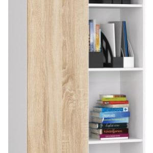 Regał R80 Biały, Dąb Sonoma 80x35x180 cm 303253 Regał R80 Biały, Dąb Sonoma 80x35x180 cm 303253