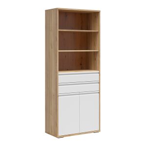 Regał Reserve 80 cm z 2 drzwiami szufladami dąb mauvella/biały 938753 Regał Reserve 80 cm z 2 drzwiami szufladami dąb mauvella/biały 938753