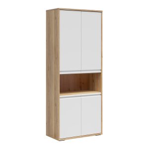 Regał Reserve 80 cm z 4 drzwiami dąb mauvella/biały 938754