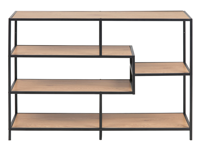 Regał Seaford 114 cm z 4 półkami dziki dąb matowy 670579