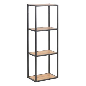 Regał Seaford 24 cm z półkami dąb/czarny 49373 Regał Seaford 24 cm z półkami dąb/czarny 49373