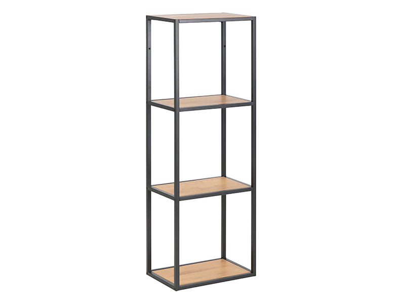 Regał Seaford 24 cm z półkami dąb/czarny 49373