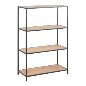 Regał Seaford 77 cm z 3 półkami dziki dąb matowy 670582 Regał Seaford 77 cm z 3 półkami dziki dąb matowy 670582