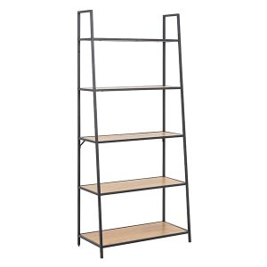 Regał Seaford 77 cm z półkami dąb/czarny 49588 Regał Seaford 77 cm z półkami dąb/czarny 49588