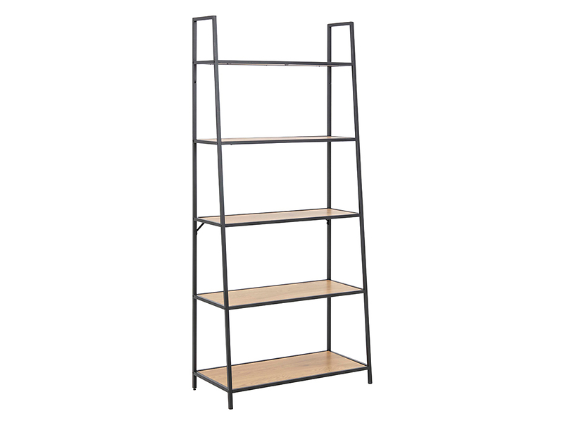 Regał Seaford 77 cm z półkami dąb/czarny 49588