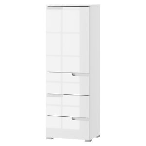 Regał Selene 50 cm z drzwiami i 3 szufladami biały 985108 Regał Selene 50 cm z drzwiami i 3 szufladami biały 985108