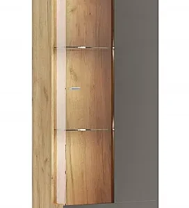 Regał słupek z witryną w kolorze dąb craft + lava mat – Tinix 692140 Regał słupek z witryną w kolorze dąb craft + lava mat – Tinix 692140