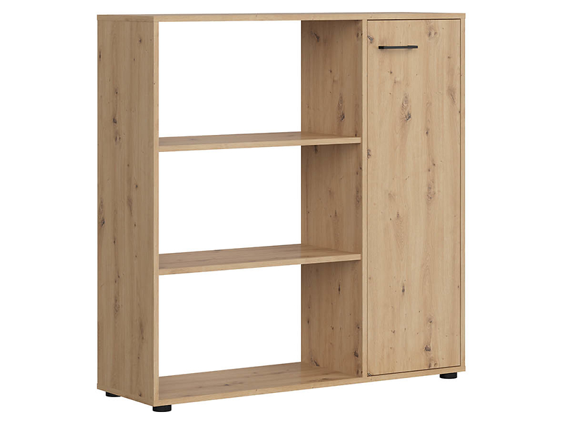 Regał Space Office 120 cm z drzwiami i 3 półkami dąb artisan 43529