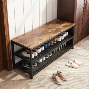 Regał szafka na buty siedziskiem duża półka industrialna loft drewno retro 673520 Regał szafka na buty siedziskiem duża półka industrialna loft drewno retro 673520