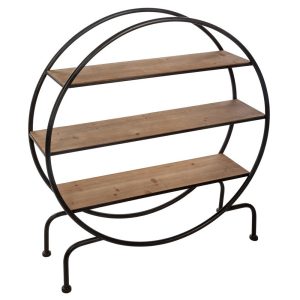 Regał trzypoziomowy okrągły, MDF 207764 Regał trzypoziomowy okrągły, MDF 207764