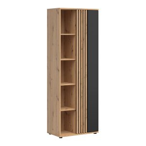 Regal Vabres 70 cm z drzwiami i 4 półkami dąb artisan/czarny 1003330 Regal Vabres 70 cm z drzwiami i 4 półkami dąb artisan/czarny 1003330