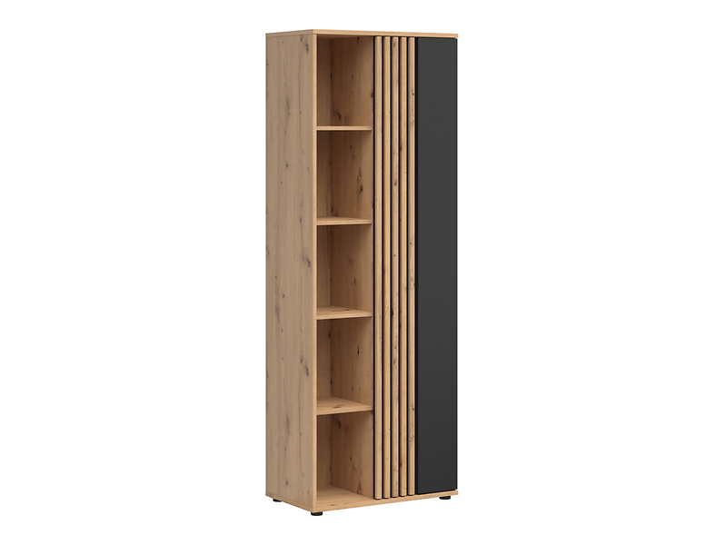 Regal Vabres 70 cm z drzwiami i 4 półkami dąb artisan/czarny 1003330