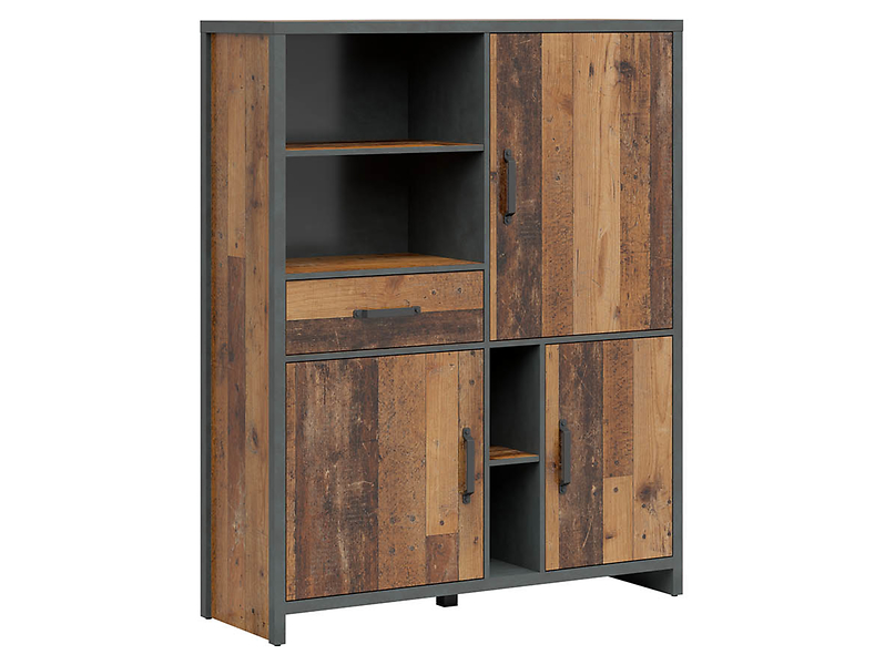 Regał Weston 120 cm z 3 drzwiami szufladą i 4 półkami sosna old style 41287