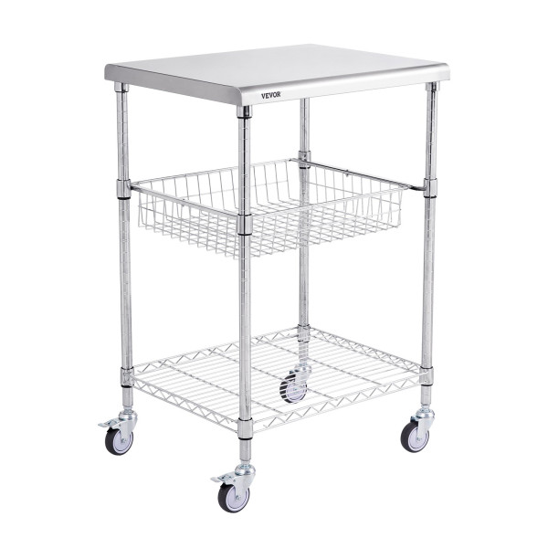 Regał wózek mobilny kuchenny stolik na kółkach blokada kółek 51x61x93 cm 936389