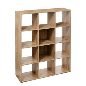 REGAŁ Z 12 PÓŁKAMI Kali naturalny z MDF w okleinie 414757