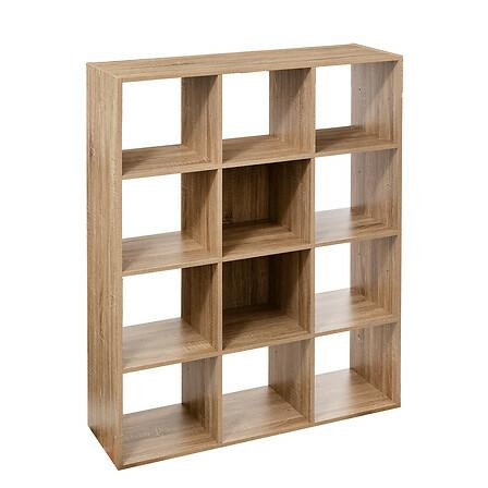 REGAŁ Z 12 PÓŁKAMI Kali naturalny z MDF w okleinie 414757
