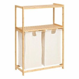 Regał z 2 workami na pranie tidy box bambus 45l beżowy 716106