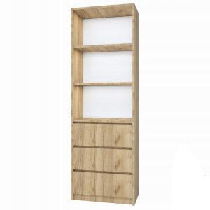 Regał z 3 szufladami i półkami na książki nowoczesny design Dąb Craft Złoty 808757 Regał z 3 szufladami i półkami na książki nowoczesny design Dąb Craft Złoty 808757