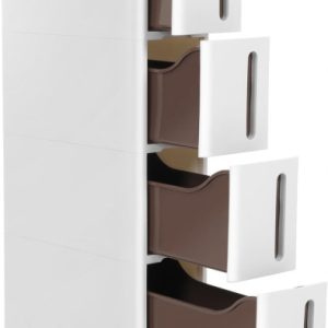 Regał z kółkami 45x83x17 cm wąski słupek szafka KFR08WT 344051 Regał z kółkami 45x83x17 cm wąski słupek szafka KFR08WT 344051