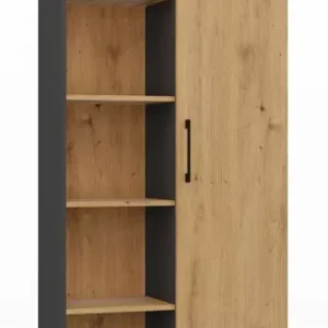 Regał z półkami do salonu dąb artisan + antracyt – Avvro 723772 Regał z półkami do salonu dąb artisan + antracyt – Avvro 723772