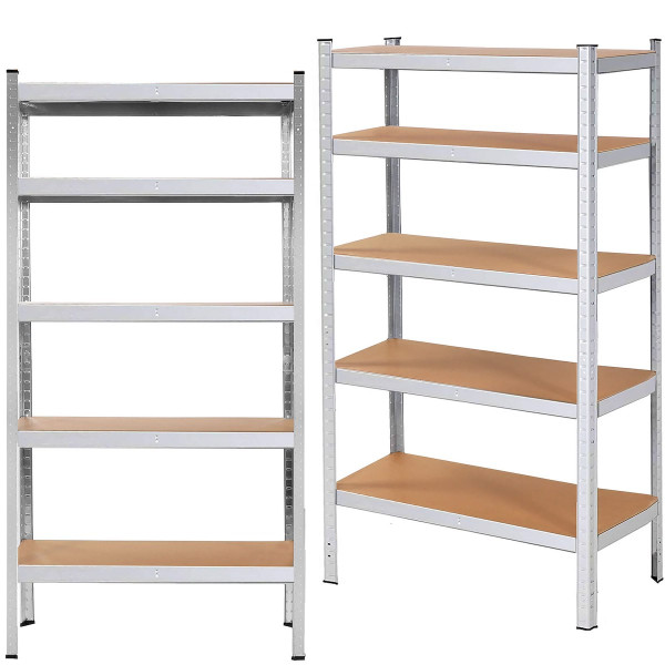 Regały metalowe z 5 półkami 2 szt. magazynowe 150x75x30cm 455181