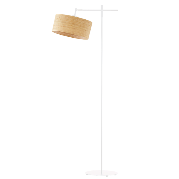 Regulowana lampa podłogowa do salonu z rattanowym abażurem MELTON BOHO 942323