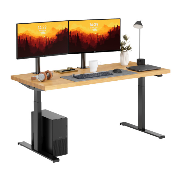 Regulowane biurko dębowe 140x80 do pokoju młodzieżowego 299485