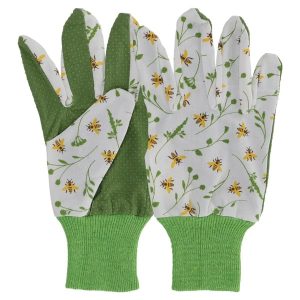 Rękawice ogrodowe bawełniane z motywem pszczół 23 cm 1023434 Rękawice ogrodowe bawełniane z motywem pszczół 23 cm 1023434