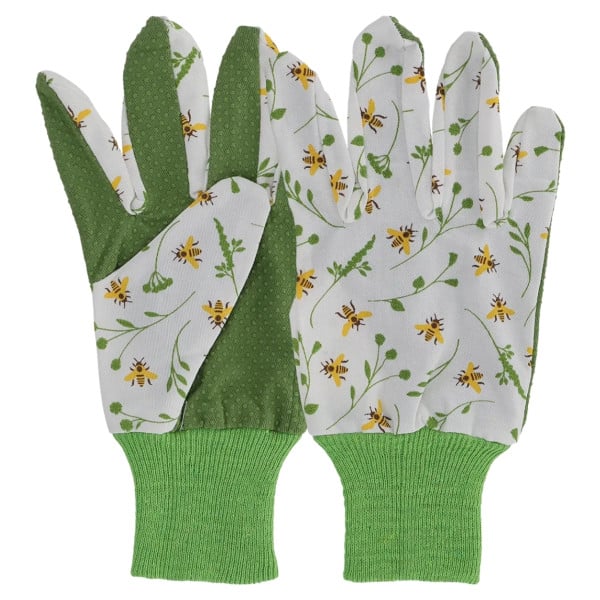 Rękawice ogrodowe bawełniane z motywem pszczół 23 cm 1023434