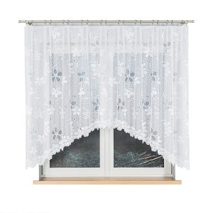 RENATA – Firanka gotowa żakardowa z podcięciem na dole – 300×150 cm – biały 895801