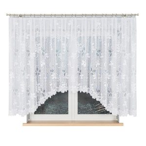 RENATA – Firanka gotowa żakardowa z podcięciem na dole – 400×150 cm – biały 774810