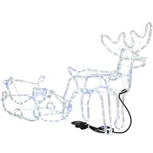 Renifer 288 Led 150 cm z saniami biały zimny niebieski flash 336196 Renifer 288 Led 150 cm z saniami biały zimny niebieski flash 336196