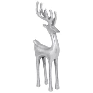 Renifer Figurka Duża Świąteczna Stojąca Dekoracja Ozdoba Srebrna 35 Cm 805390