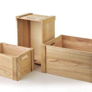 RINO Komplet 3 skrzynek drewnianych 40x30x20 cm,35x25x18 cm,30x20x16 cm 795460