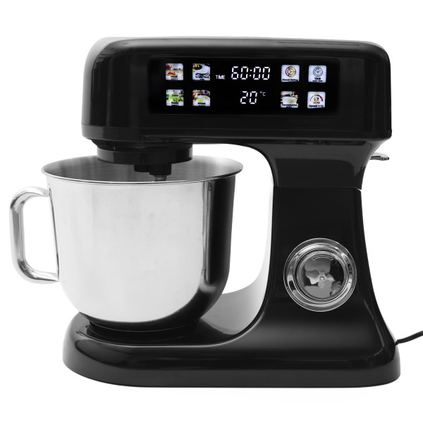 Robot planetarny kuchenny mikser z misą 6l panel LED waga łopatka czarny 1073493