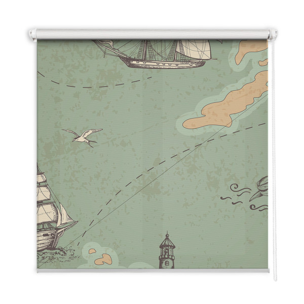 Roleta wewnętrzna - 100x140 cm -Mapa Oceanu 468305