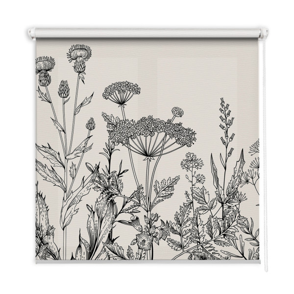 Roleta wewnętrzna - 120x140 cm -Szare Kwiaty 468229